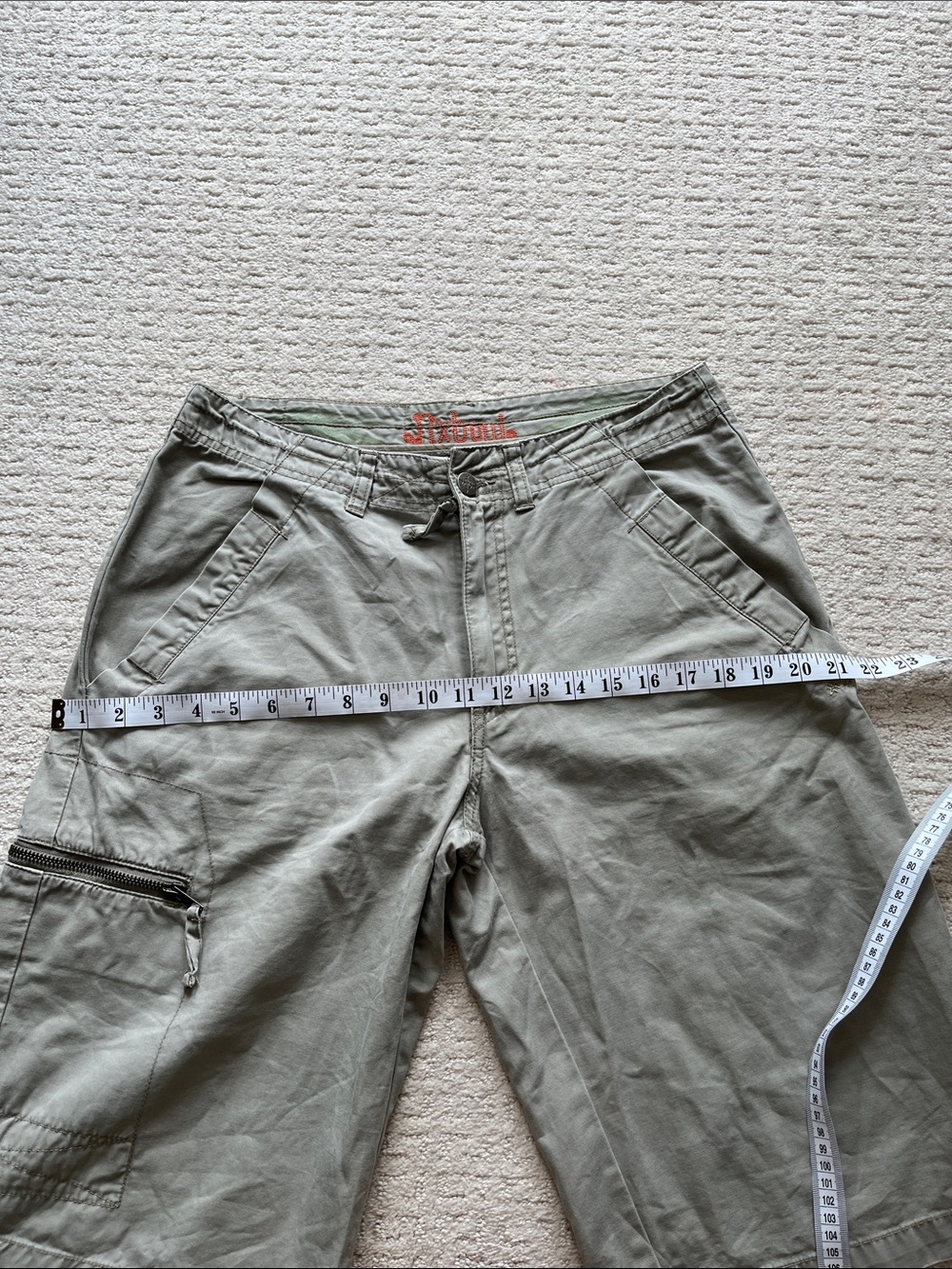 Oxbow Men’s Shorts Small Cargo Pockets Zippers Jorts Long Board Shorts Skater - Picture 9 of 10
